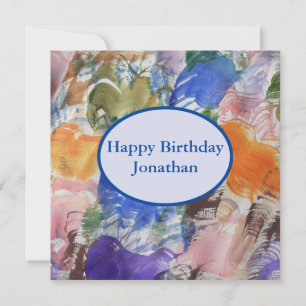 Color Splash Abstract Flat Birthday Card