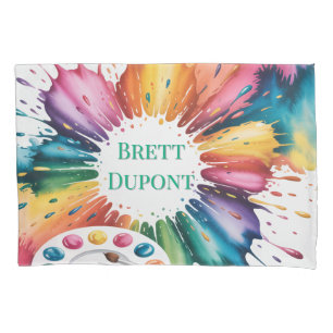 Color Splash Art Birthday Bash Gift Pillowcase
