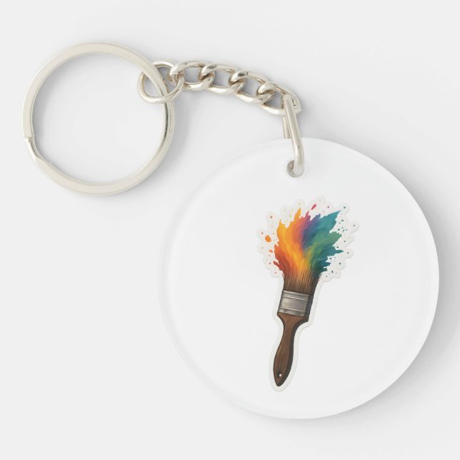 Color Splash Paintbrush Key Ring (Front)