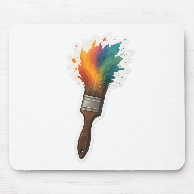 Color Splash Paintbrush Mouse Pad (Front)