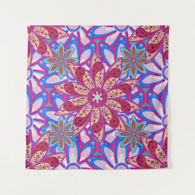 Color Spring Theme seamless pattern Background. C Tapestry (Front)