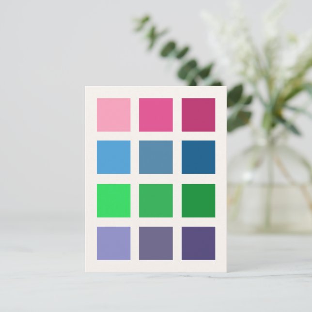 Color Squares (Spring) Postcard (Standing Front)
