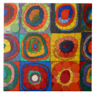 Color Study, Infinity Dots by Wassily Kandinsky Ceramic Tile