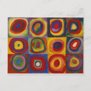 Color Study: Squares with Concentric Circles Postcard