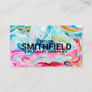 Color Swirl Abstract Watercolor Pattern Business Card