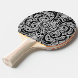 Color Symphony Mandala – Bold Psychedelic Floral Ping Pong Paddle