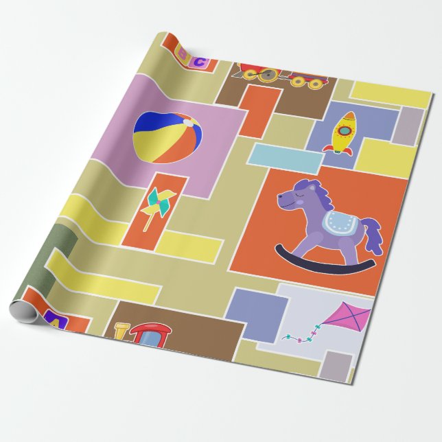 Color Toys Wrapping Paper (Unrolled)