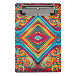 Color Wave Fusion – Modern Abstract Swirl Art Mini Clipboard