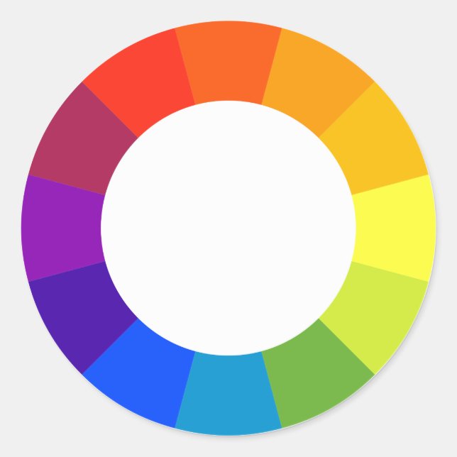 Color Wheel Classic Round Sticker (Front)