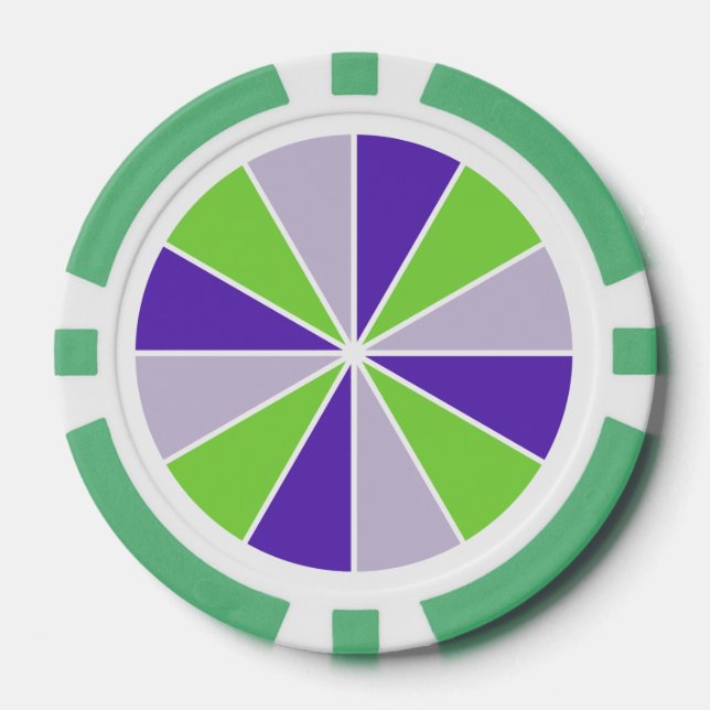 Color Wheel / Rays custom poker chips (Front)