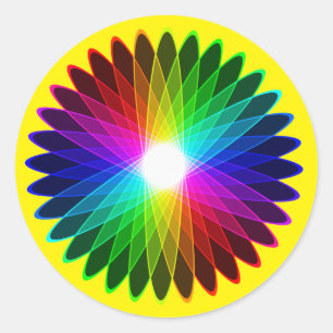 Color Wheel Round Out Rainbow Hypnotic Halo Classic Round Sticker
