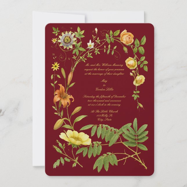 Color Wildflowers Border Invitation (Front)