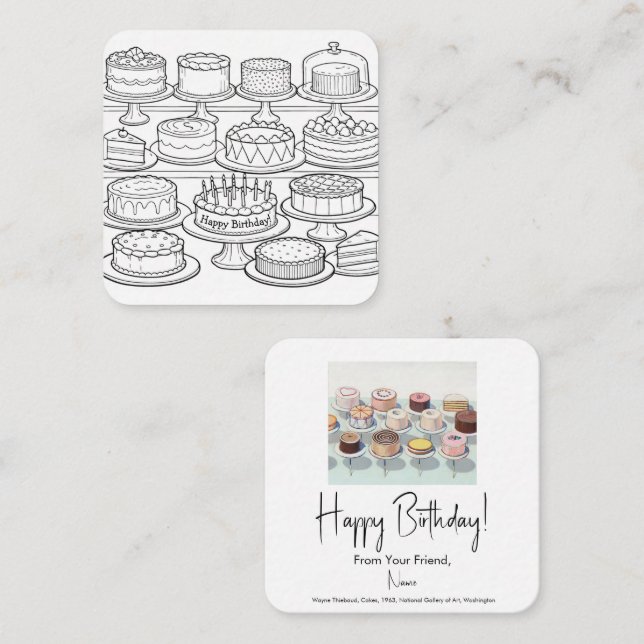 Color Your Own Cakes Enclosure Card (Front/Back)