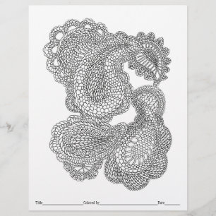 COLOR YOUR OWN Fancy Paisley Knit Colouring Page