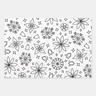 Color Your Own Floral Wrapping Paper Sheet