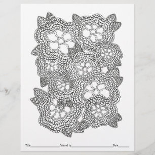 COLOR YOUR OWN Knit Floral Colouring Page