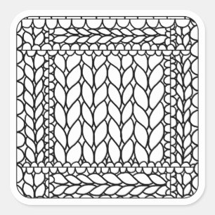 COLOR YOUR OWN KNIT PURL Large Square Stickers