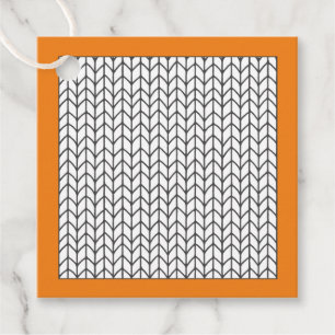 COLOR YOUR OWN Knit Square Paper Ornaments Orange Favour Tags