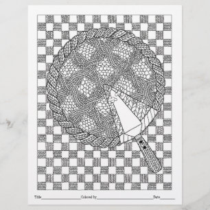 COLOR YOUR OWN Knitted Cut Pie Colouring Page