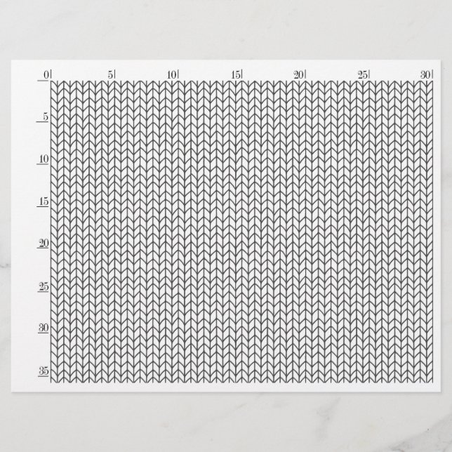 COLOR YOUR OWN Knitting Blank Page + #s Horizontal (Front)