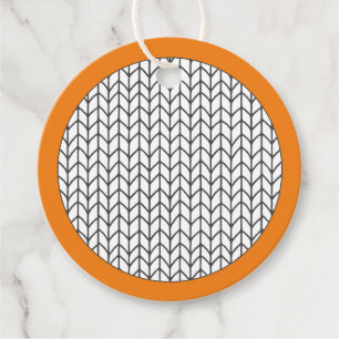COLOR YOUR OWN Knitting Round Gift Tags / Orange