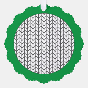 COLOR YOUR OWN Knitting Scalloped Ornament / Green