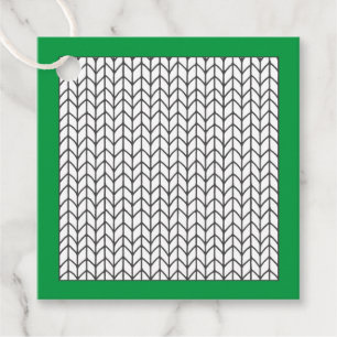 COLOR YOUR OWN Knitting Square Gift Tags / Green