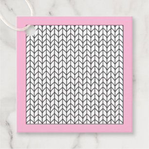 COLOR YOUR OWN Knitting Square Gift Tags / Pink