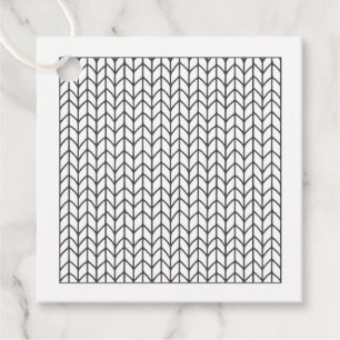 COLOR YOUR OWN Knitting Square Paper Ornaments Favour Tags