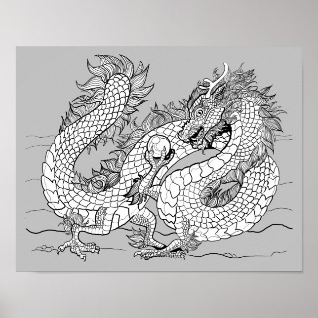 Color your own Pearl Dragon Poster (Front)