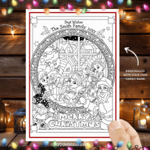Color Your Own Personalized Christmas Festive