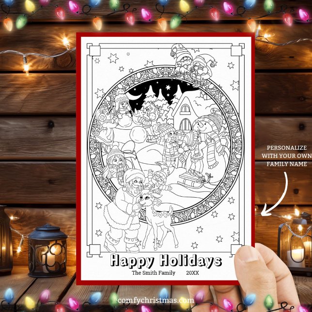 Color Your Own Personalized Christmas  Holiday Card (Creator Uploaded)