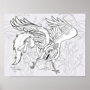 Color Your Own Raven Gryphon Poster