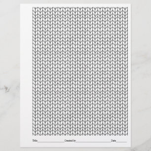 COLOR YOUR OWN Vertical Knitting Colouring Page 2