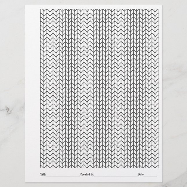 COLOR YOUR OWN Vertical Knitting Colouring Page 2 (Front)