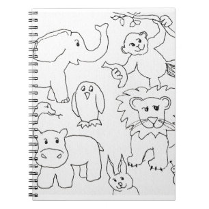 Color Your Own Zoo Animals Notebook