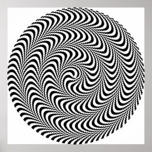 Colorable Optical Block Spiral Poster