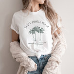 Colorable Palm Tree bachelorette Party T-Shirt<br><div class="desc">Click “Personalise this template” will allow you to customise further. Replace 'Santa Monica Beach' with your own, and then use the 'Curvature' tool in the editing panel to adjust the curvature of your destination name to fit the page. You are free to change the palm tree's colour, font size, font...</div>