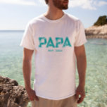 Colorable PAPA EST Father's Day, Birthday T-Shirt<br><div class="desc">This PAPA Est. custom gift for dad t-shirt is the perfect way to celebrate a new addition to the family or an upcoming Father's Day. The shirt features the words "PAPA Est." followed by the year of your choice, making it a one-of-a-kind gift that any father will cherish. Give this...</div>