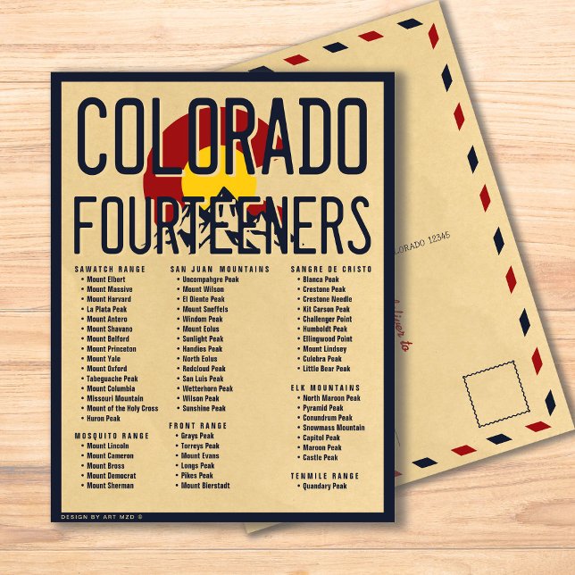 Colorado 14ers Fourteeners Mountain Climbing Postcard (Creator Uploaded)