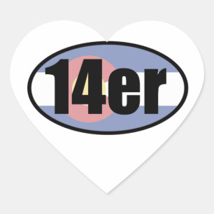 Colorado 14ers heart sticker