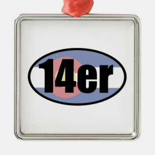 Colorado 14ers metal ornament