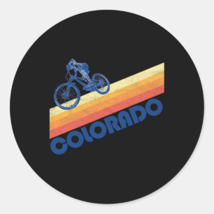 Colorado 70's Retro Style Mountain Biking Vintage Classic Round Sticker