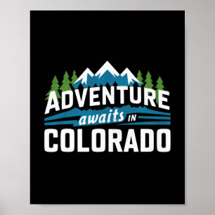 Colorado Adventure Awaits Rocky Mountain Hiking Poster