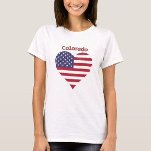 Colorado American Flag Heart T-Shirt