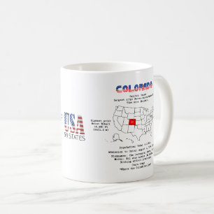 Colorado American state on a map and useful info Coffee Mug