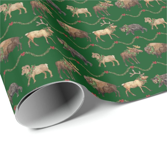 Colorado Animals Holiday Wrapping Paper (Roll Corner)
