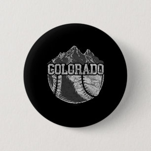 Colorado Baseball Fan Tee Vintage Rocky Mountains 6 Cm Round Badge