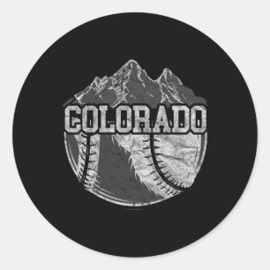 Colorado Baseball Fan Tee Vintage Rocky Mountains  Classic Round Sticker