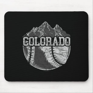 Colorado Baseball Fan Tee Vintage Rocky Mountains Mouse Pad